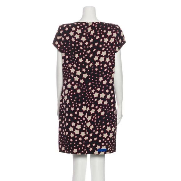 SAINT LAURENT Paris Star Print Crepe Mini Dress - Picture 4 of 4
